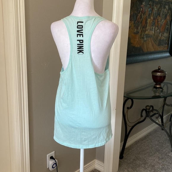 PINK Victoria's Secret Mint Sequin NYC Tank Top - Picture 2 of 4
